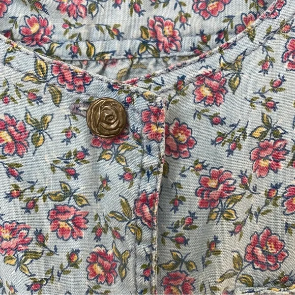 Vintage Liz Wear Floral Button Up Cottagecore Whimsical Midi Dress Size 4 Petite - Picture 9 of 11